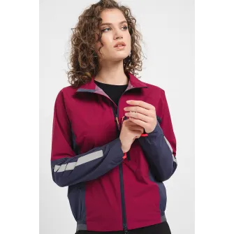 Jack Wolfskin, Jacheta impermeabila pentru ciclism Morobbia 2.5L, Roz inchis, Gri carbune, XS
