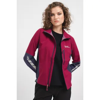 Jack Wolfskin, Jacheta impermeabila pentru ciclism Morobbia 2.5L, Roz inchis, Gri carbune, XS