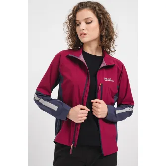 Jack Wolfskin, Jacheta impermeabila pentru ciclism Morobbia 2.5L, Roz inchis, Gri carbune, XS