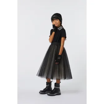 KARL LAGERFELD KIDS, Caciula cu nituri, Negru, Argintiu, 50-52 CM
