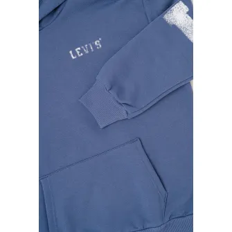 Levi's, Hanorac de bumbac cu interior din fleece, Albastru prafuit, 140 CM