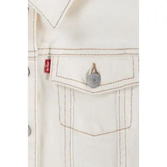 Levi's, Jacheta de denim cu nasturi si buzunare, Alb, 164 CM