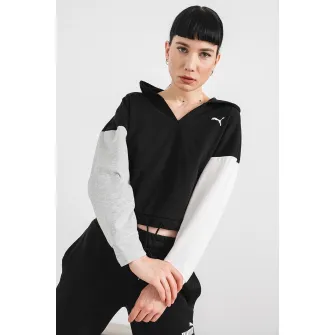 Puma, Hanorac cu DryCell pentru antrenament, Negru, Gri melange, Alb optic, L