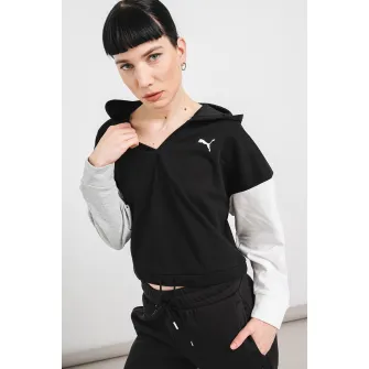 Puma, Hanorac cu DryCell pentru antrenament, Negru, Gri melange, Alb optic, M
