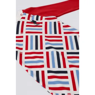 U.S. Polo Assn., Salopeta lunga cu imprimeu si maneci raglan, Rosu, Alb, Albastru, 80-86 CM