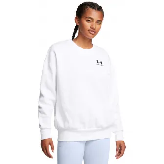 Under Armour, Bluza de trening cu maneci cazute, pentru antrenament Essential, Alb optic, S