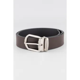 CALVIN KLEIN, Curea lata de piele, Maro inchis, 100