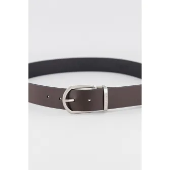CALVIN KLEIN, Curea lata de piele, Maro inchis, 100