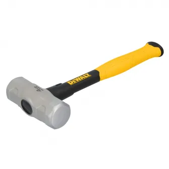 Ciocan 1.8 kg cu maner din fibra de sticla DeWALT DWHT56158-1, fata de lovire concentrata pentru impact ridicat, protectie la supralovire, maner texturat pentru confort si control, cap durabil din otel mediu-carbon forjat