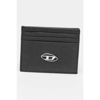 Diesel, Portcart din piele cu logo Johnny, Negru
