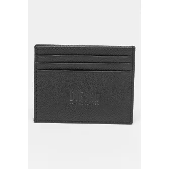 Diesel, Portcart din piele cu logo Johnny, Negru