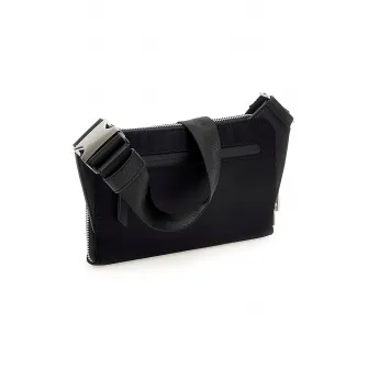 GUESS, Geanta crossbody cu logo discret Milano, Negru