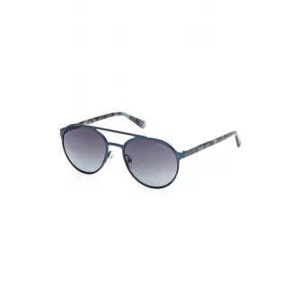 GUESS, Ochelari de soare rotunzi cu lentile in degrade, Gri, Petrol, 52-18-145