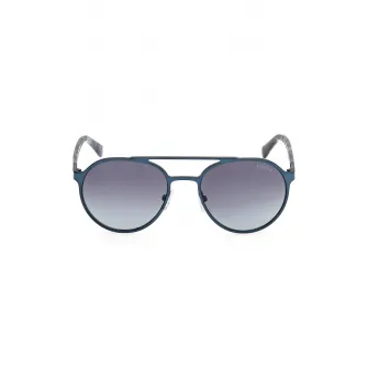 GUESS, Ochelari de soare rotunzi cu lentile in degrade, Gri, Petrol, 52-18-145