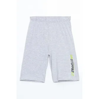 LC WAIKIKI, Set de pantaloni scurti de pijama - 2 Piese, Negru, Gri deschis melange, 104-110 CM