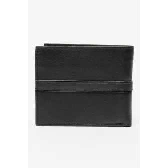 Pierre Cardin, Portofel pliabil de piele, Negru, Bleumarin