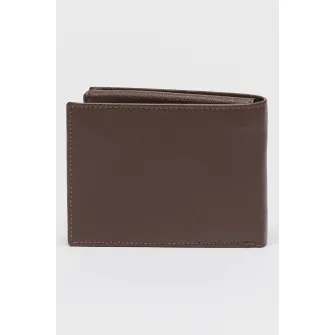 Pierre Cardin, Portofel pliabil din piele cu buzunare multiple, Maro inchis