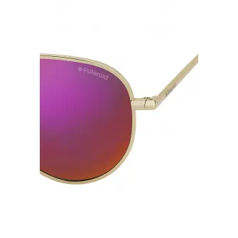 Polaroid, Ochelari de soare aviator polarizati, Auriu/Fucsia, 52-12-135 Standard