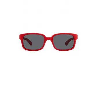 Polaroid, Ochelari de soare dreptunghiulari cu logo, Rosu vermillion, 44-16-125