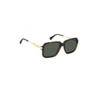Polaroid, Ochelari de soare patrati cu lentile polarizate, Auriu, Negru, Caramel, 56-18-140