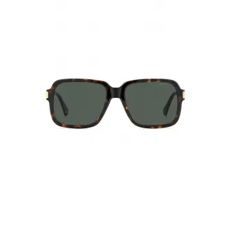 Polaroid, Ochelari de soare patrati cu lentile polarizate, Auriu, Negru, Caramel, 56-18-140