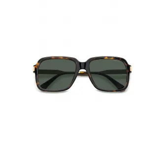 Polaroid, Ochelari de soare patrati cu lentile polarizate, Auriu, Negru, Caramel, 56-18-140