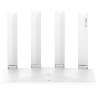 Router Wireless ZTE T3000, AX3000, Dual-Band, Wi-Fi 6, zLink Boost, Easy Mesh, Dual - Core Qualcomm, 4GB RAM, 2GB Flash, NFC, ZTELink App, Alb