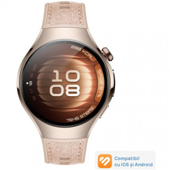 Smartwatch HUAWEI Watch 5, 42mm, Sand Gold 904L Stainless Steel Case with Beige Composite Strap