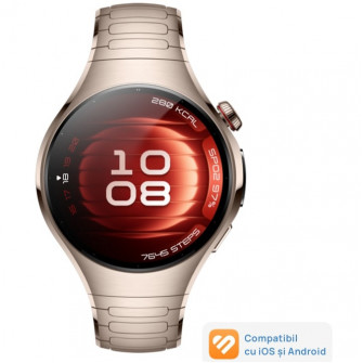 Smartwatch HUAWEI Watch 5, 42mm, Sand Gold 904L Stainless Steel Case with Sand Gold Titanium Strap