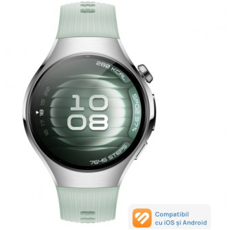 Smartwatch HUAWEI Watch 5, 42mm, Stainless Steel Case with Light Green Fluoroelastomer Strap