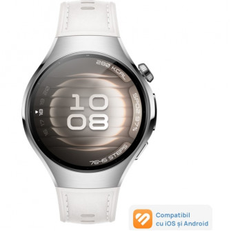 Smartwatch HUAWEI Watch 5, 42mm, Stainless Steel Case with White Composite Strap