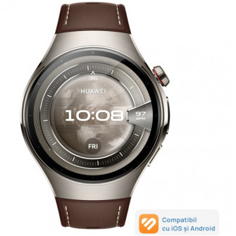 Smartwatch HUAWEI Watch 5, 46mm, Aerospace-Grade Titanium Case with Dark Brown Composite Strap