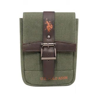 U.S. Polo Assn., Geanta crossbody de denim, Verde feriga