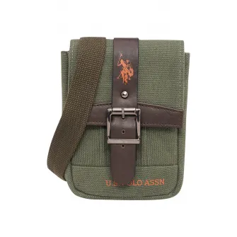U.S. Polo Assn., Geanta crossbody de denim, Verde feriga