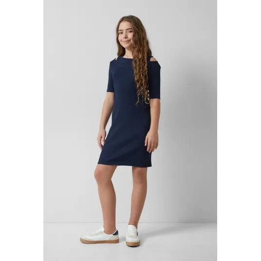 s.Oliver, Rochie scurta bodycon cu model 2 in 1, Bleumarin, 176 CM
