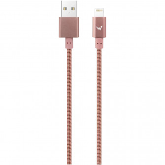 Cablu incarcare/date Wonder USB-A - Lightning, 1m, Roz
