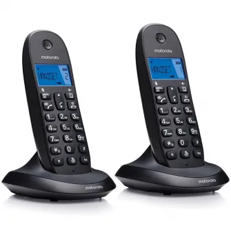 Set Duo - Telefon fix fara fir Motorola DECT C1002CB+, Negru