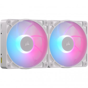Ventilatoare CORSAIR iCUE LINK RX140 MAX RGB WHITE, dual pack