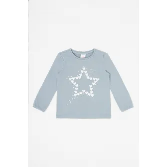 s.Oliver, Bluza lejera de bumbac, Albastru prafuit, 116-122 CM