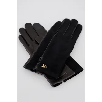 CALVIN KLEIN, Manusi din piele, Negru, 20 CM