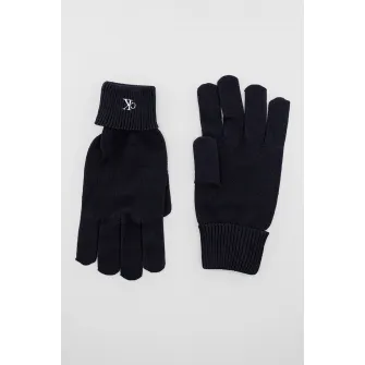 CALVIN KLEIN, Manusi tricotate cu broderie logo, Negru