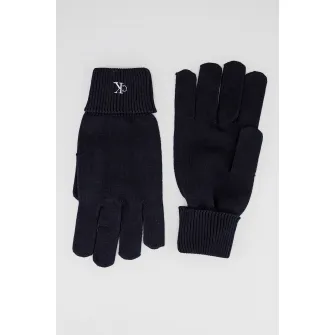 CALVIN KLEIN, Manusi tricotate cu broderie logo, Negru