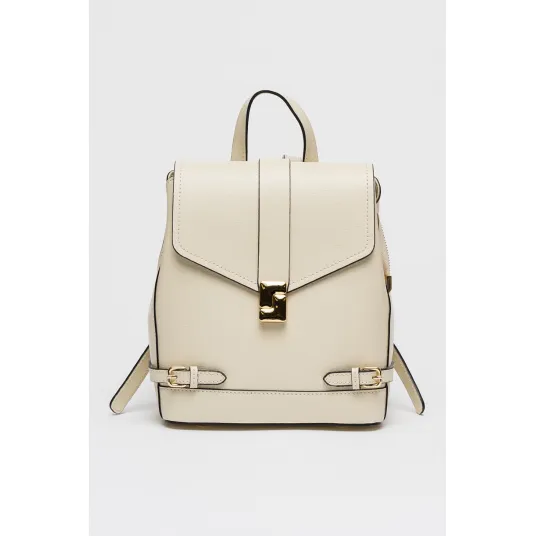 Chiara Canotti, Rucsac de piele cu clapa, Bej deschis