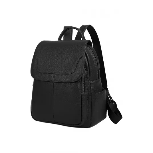 C'iel, Rucsac din piele cu buzunare multiple Cael, Negru stins