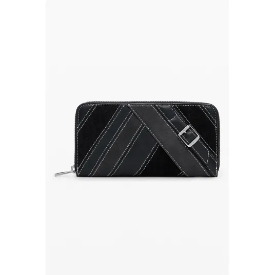 DESIGUAL, Portofel cu fermoar, Negru