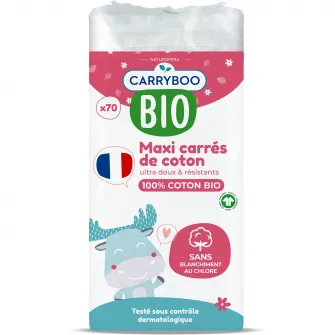 Dischete din bumbac BIO dreptunghiulare Carryboo, 70buc