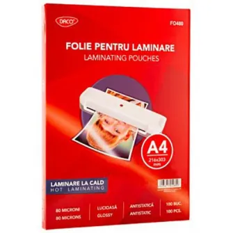 Folie laminare A4 80 microni 100/top DACO