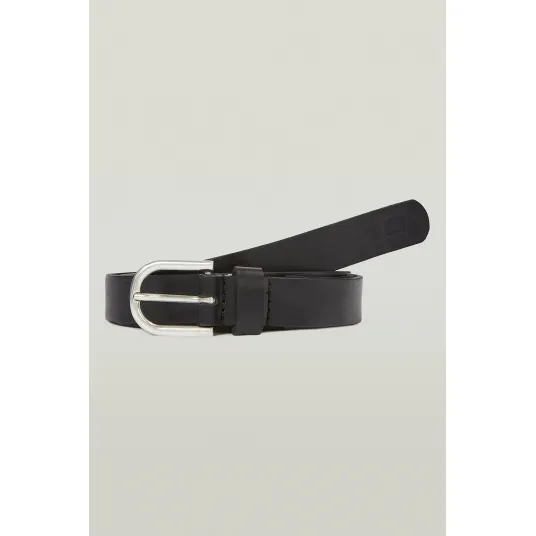 G-STAR, Curea din piele cu catarama metalica, Negru stins, 90
