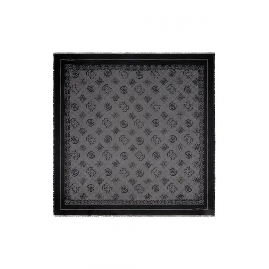 GUESS, Esarfa din amestec de modal, Negru, Gri inchis