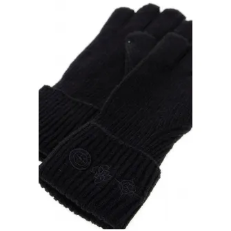 GUESS, Manusi din amestec de lana cu model monograma, Negru, 26 CM